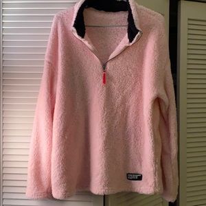 Pink Sherpa Quarter Zip Jacket